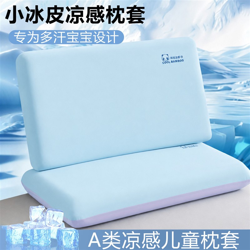 A类夏季凉感丝小学生记忆枕套单只卡通儿童冰丝枕头套乳胶枕芯套