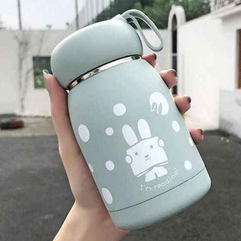 不锈钢迷你水杯防摔上班族女式可爱兔子茶杯创意便携杯防烫保温杯