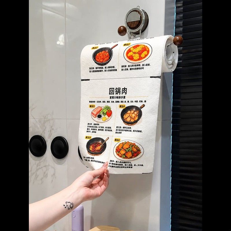 菜谱周抛抹布厨房专用懒人洗碗布吸水加厚卡通I洗碗巾干湿两用