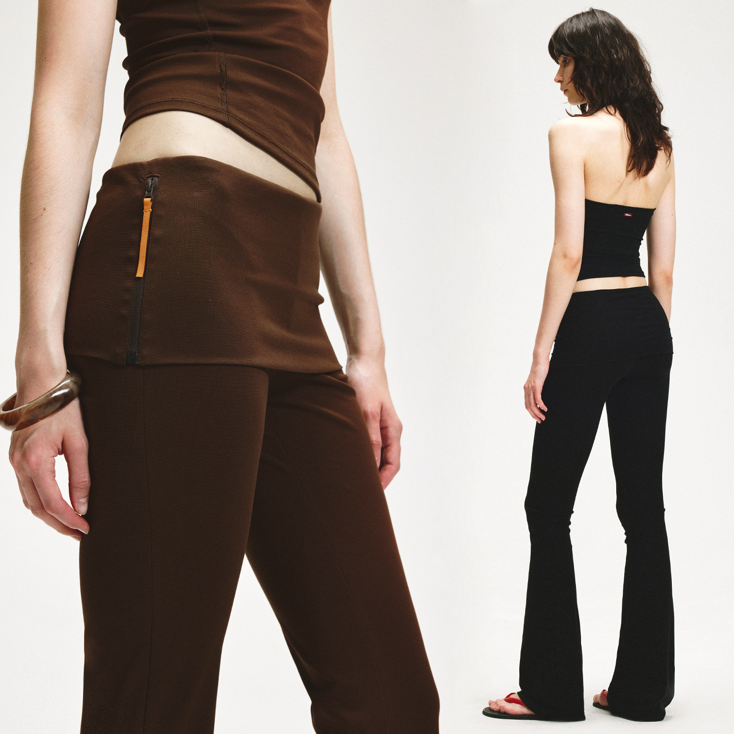 KVKV双层翻折垂感瑜伽长裤