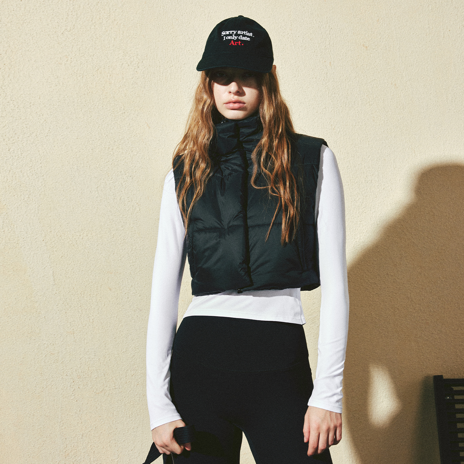 KVKV 短款立领无袖马甲棉服外套