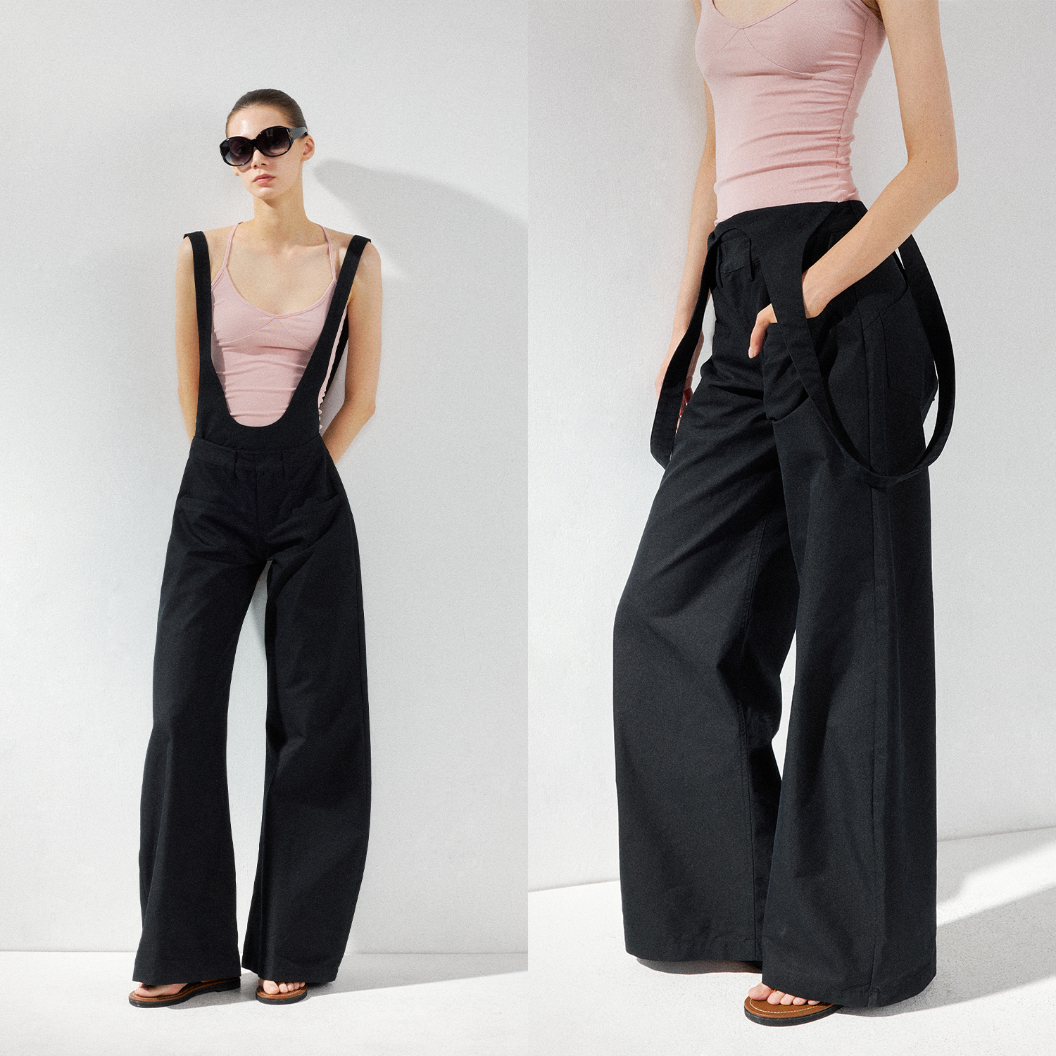 KVKVU型可拆卸弯刀阔腿工装背带裤