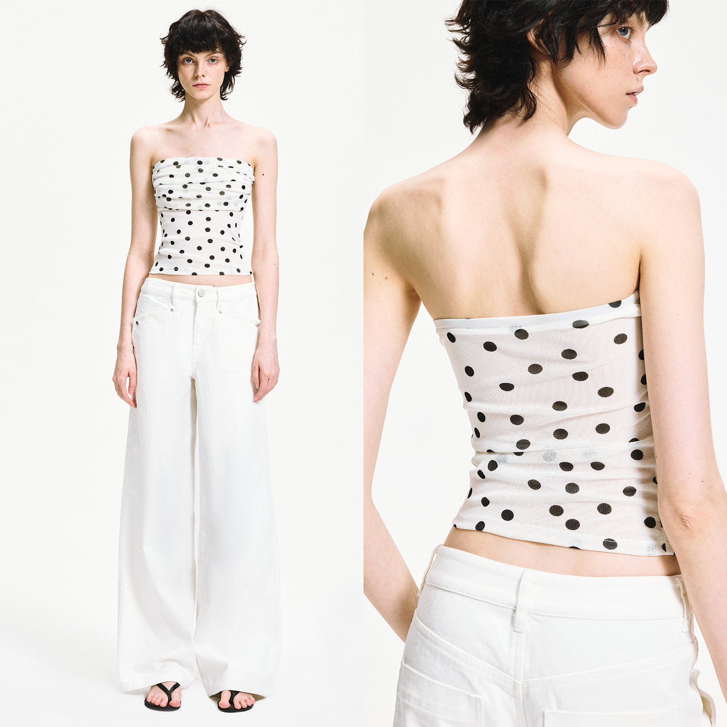 KVKV 天丝螺纹压褶包裹感修身抹胸