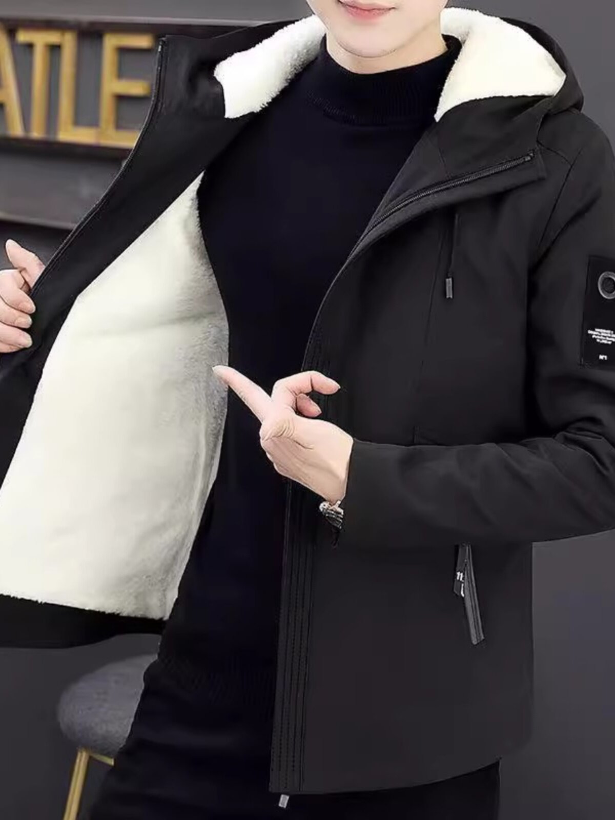 남성 자켓 가을 겨울 새 스타일 벨벳 두꺼운 탑 한국식 트렌디 한 남성용 중간 길이 윈드 브레이커 캐주얼 자켓