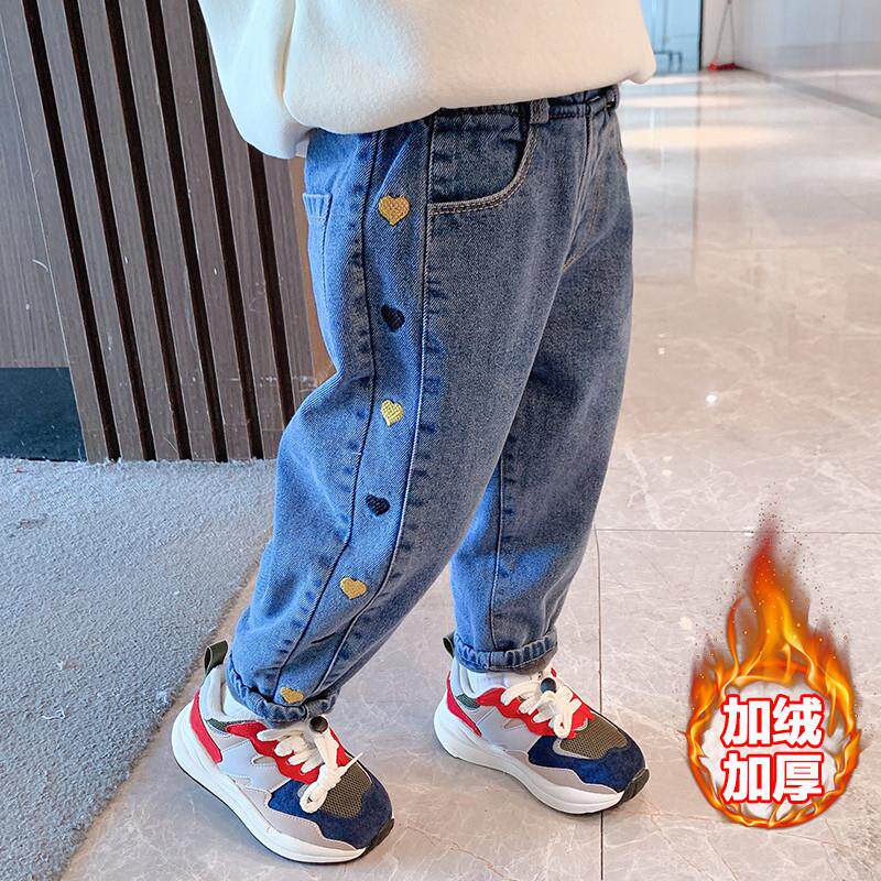 女童牛仔裤2023春秋新款小童儿童秋装裤子宝宝洋气女孩休闲薄款潮