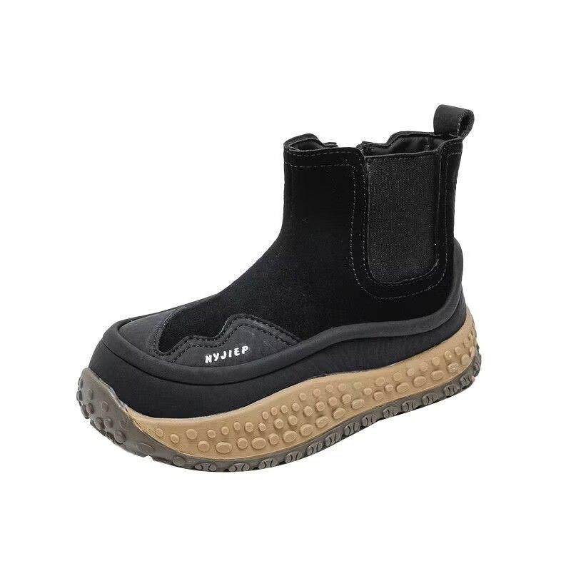 男童马丁靴儿童靴子2025新款秋冬加绒保暖真皮棉鞋短靴防滑雪地靴