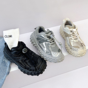 儿童运动鞋春秋款2023新款坦克鞋女童老爹鞋休闲男童榴莲轮胎鞋夏