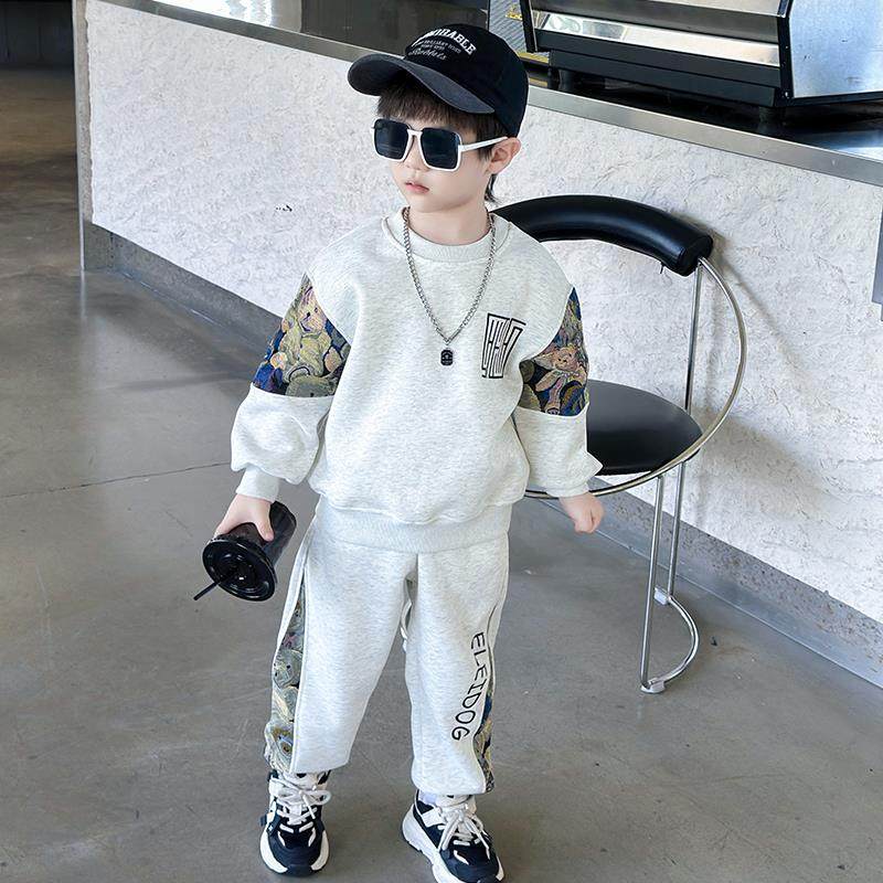 儿童装男童春秋款套装2025新款潮酷帅气衣服小男孩时髦宝宝两件套