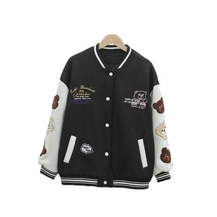 女童外套秋装2023新款韩版儿童洋气休闲上衣大童小熊棒球服秋冬潮