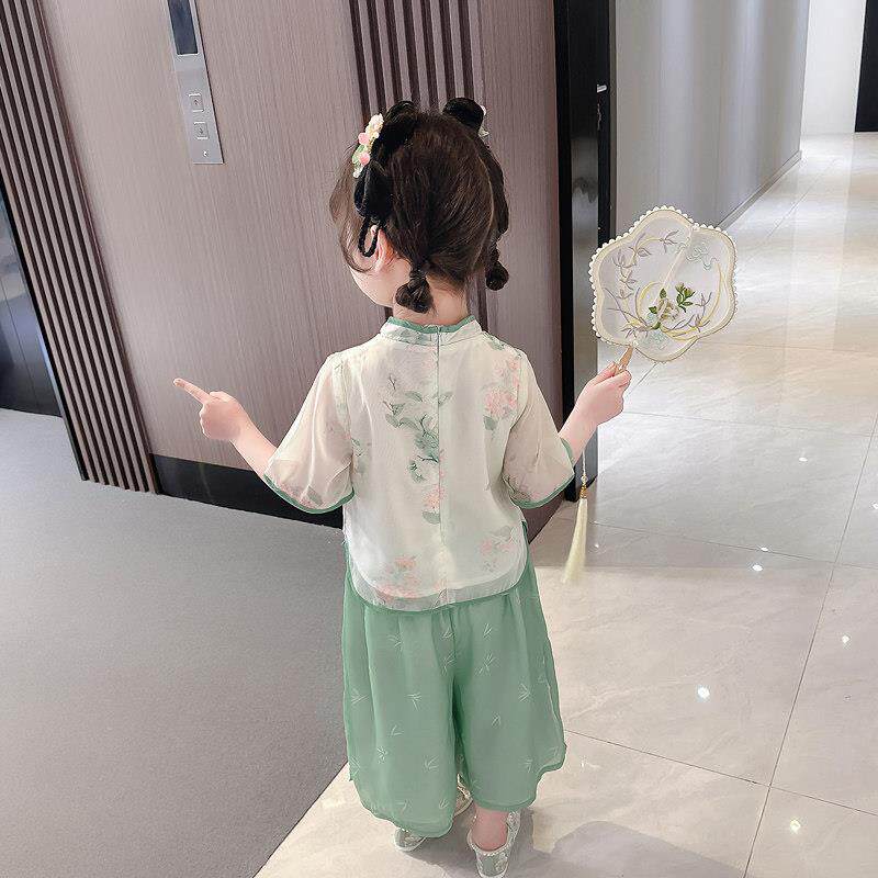 女1童汉服夏季宝宝3唐装儿5童中国风表演服4幼儿园古装公主裙套装