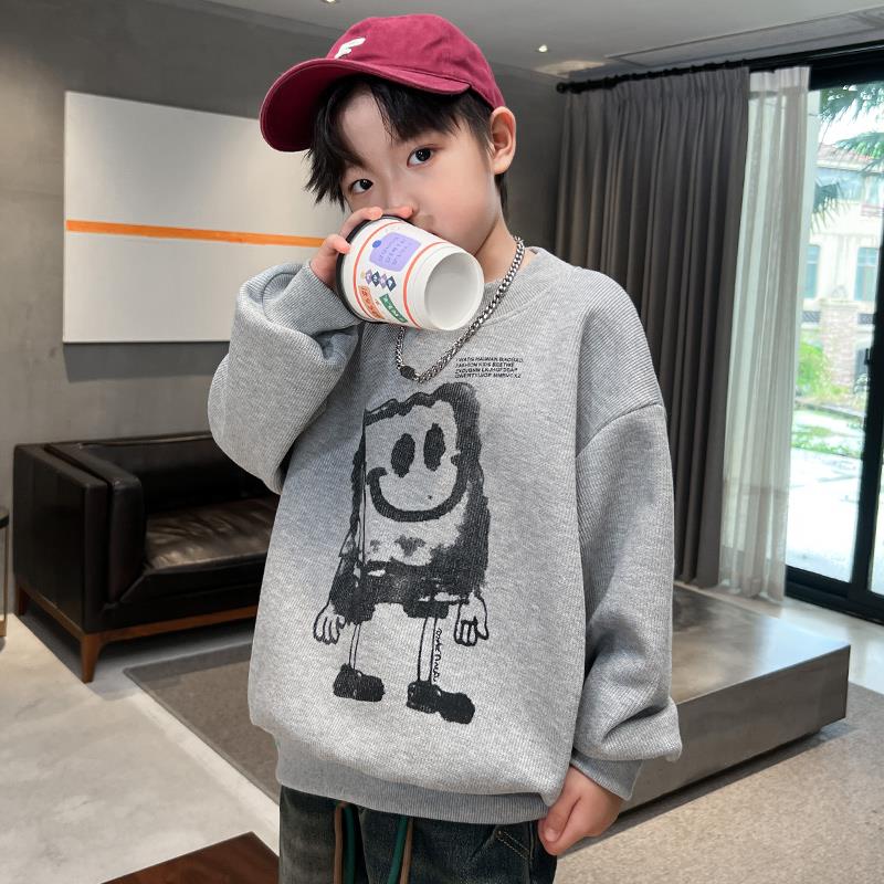 儿童装男童冬装加绒卫衣一体绒秋冬款2024新款中大童冬季加厚上衣