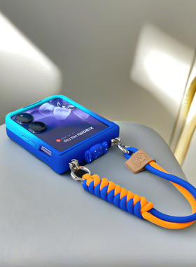 新款适用于小米mixflip2手机壳折叠屏华为pocket2 S全包铰链nova防摔vivoxflip可爱OPPO蓝色三星zflip7/6挂绳