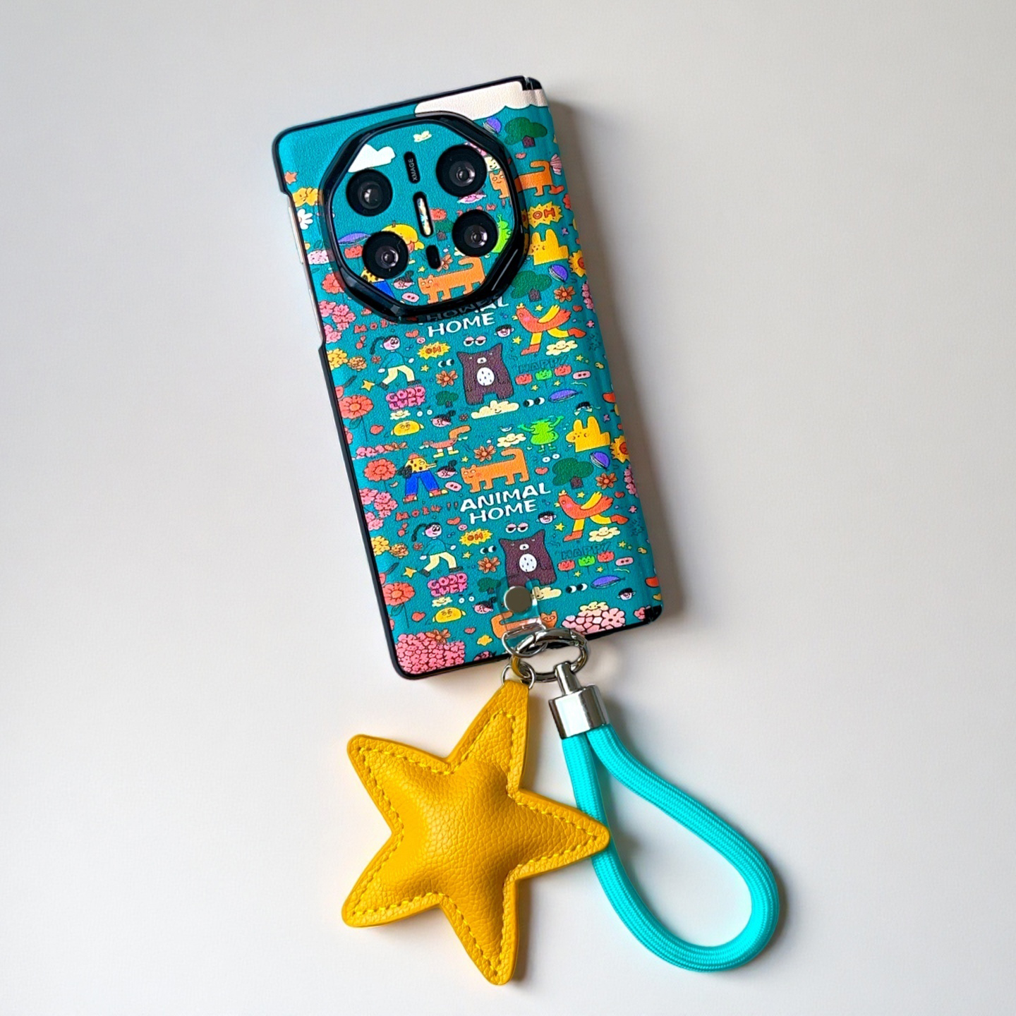 双中轴适用华为matex7手机壳可爱韩风小熊全包中转轴铰链一体防摔matex6高级皮质挂绳x5典藏版时尚女款保护套