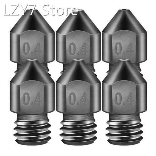 6 Pcs 3D Printer Extruder Nozzle Mk8 Hardened Steel Nozzle 0