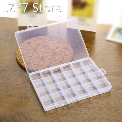 Plastic Clear Box Screw Container Case 24 Compartment Jewelr