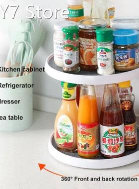 Double Layers Rotating Seasoning Rack Kitchen Supplies Oil S