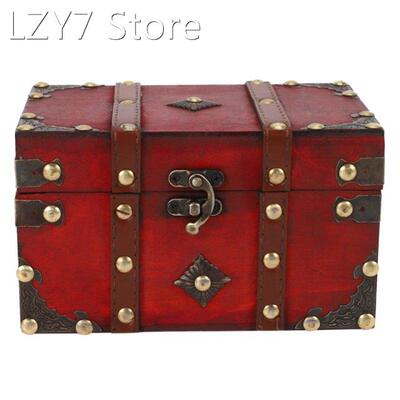 Retro Treasure Chest Vintage Wooden Storage Box Antique Styl