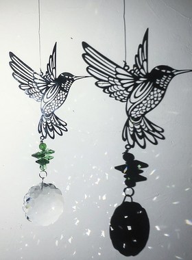 HD Crystal Flower Prism Suncatcher Rainbow Maker Hummingbird