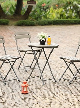 8 Balcony three-piece outdoor table and chairs cafe plastic