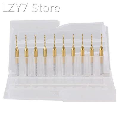 10 x 1.0mm Titanium Nitride Coated Carbide Micro Drill Bits