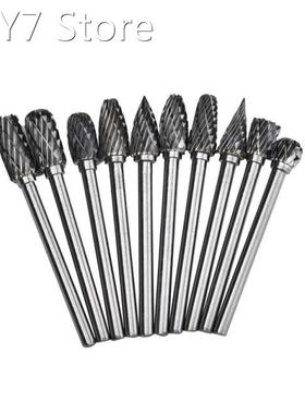 10pcs tungsten carbide drill chuck bits for metal burr tungs