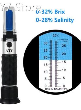 Brix salinity Refractometer Brix 0-32%/salinity 0-28% Brix H