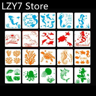 20Pcs Children DIY Painting Graffiti Stencil Hollow-out Cart