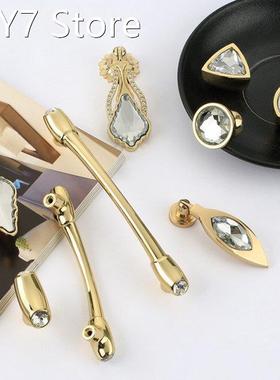 Nordic Gold Diamond Knobs and Handles Drawer Pulls Wardrobe