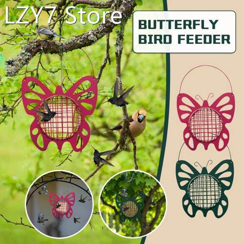 Butterfly-shaped Birds Feeder for Outdoor Metal Mesh Bird Fe