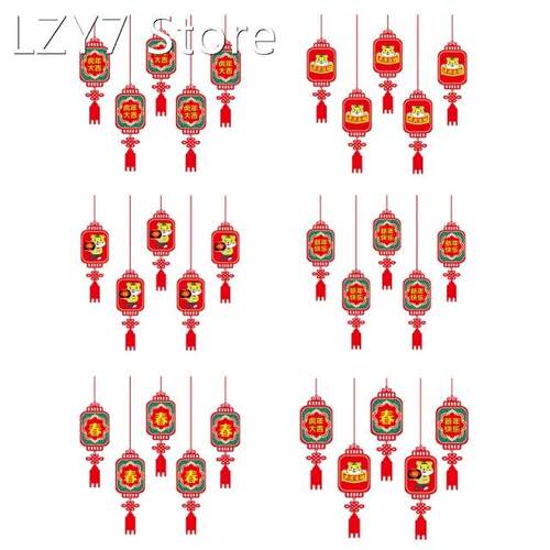 Chinese New Year Fu Letters Cloth Red Lantern Pendant Year o