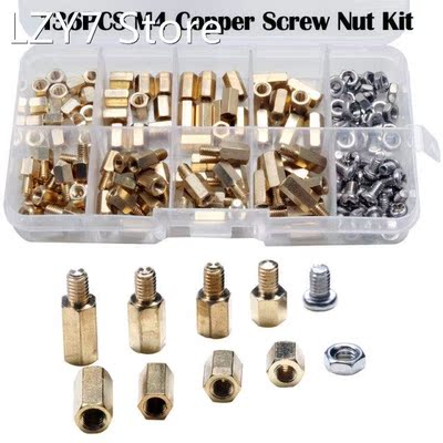 136pcs M4 Brass Spacers Stainless Steel Nut & Screw Thre