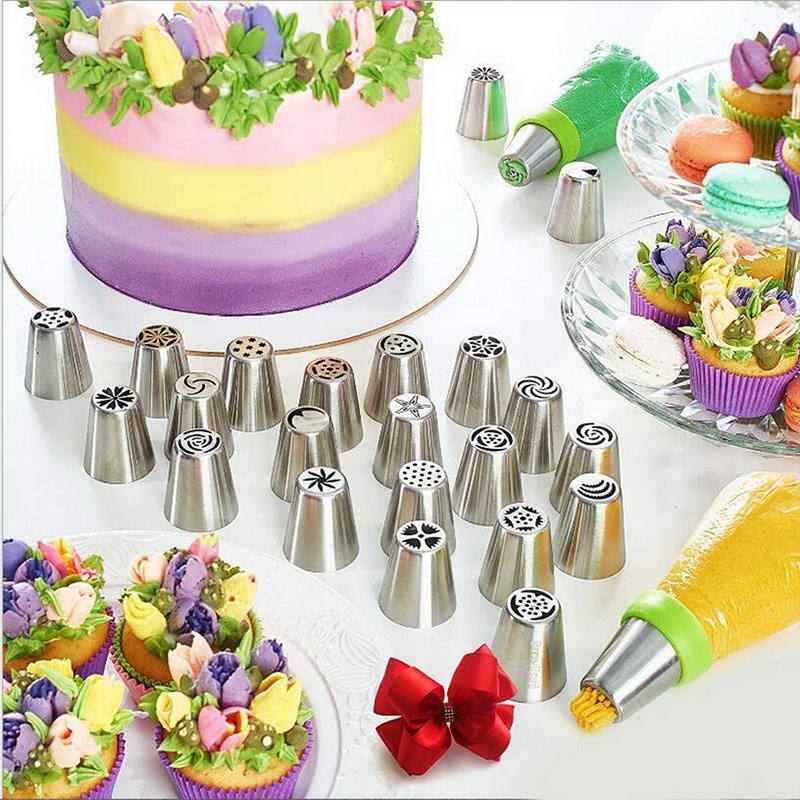22pcs/set stainless steel nozzle set icing piping cream past
