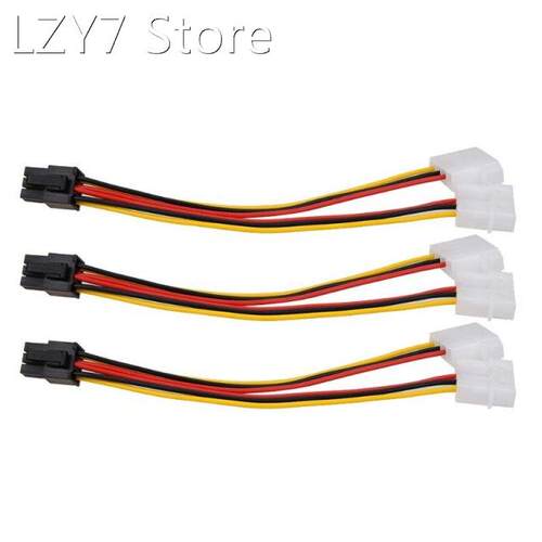 3pcs Molex 4pin ide to 6-Pin PCI Express Video Card Pci-e A
