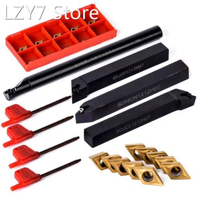 10pcs Carbide Insert Blades + 4pcs Lathe Turning Tool Holder
