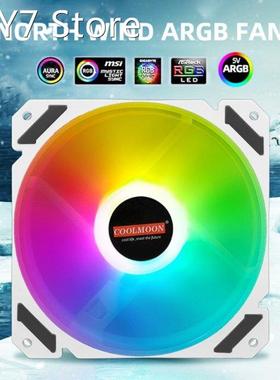 Coolmoon 120mm PWM ARGB PC Case Fan Quiet 4 Pin Addressable