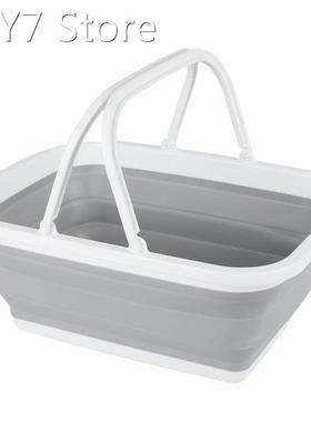 Folding Bucket with Handle Thickened Portable Camping Wash B