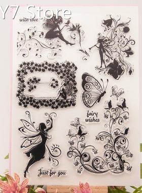 875A Fairy Flower Transparent Silicone Clear Rubber Stamp Cl