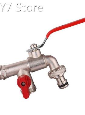 R9UC 90 Degree Double Valve Water Tap Durable Brass Faucet f