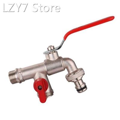 R9UC 90 Degree Double Valve Water Tap Durable Brass Faucet f