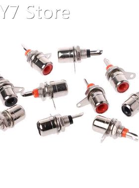 10Pcs/Set Nickel Plated RCA Phono Chassis Panel Mount Female
