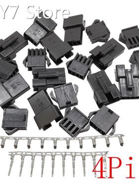 20Set/lot Pitch 2.54mm 4Pin JST SM Male Plug and Female Jack