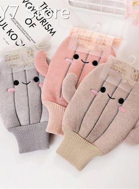 Cute Cactus Shape Exfoliating Gloves Shower Body Brush Finge