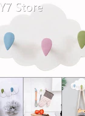 Cloud Hook 3-hooks Hanger Wall Mounted Free Nail Hanger For