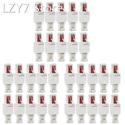 30 x Network Connectors Tool-Free RJ45 CAT6 LAN UTP Cable Pl