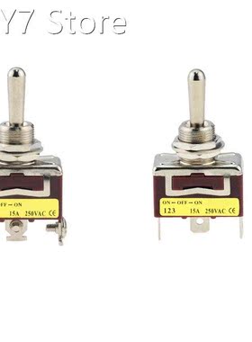 2PCS 3P 123 Double Reset Toggle Rocker Switch (ON)-OFF-(ON)
