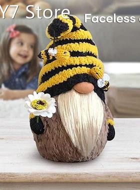 1/2 PCS Bee Festival Gnome Toy with Flower Bee Day Knitting