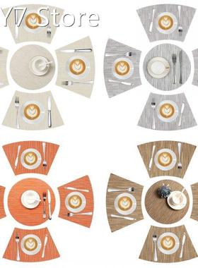 5 PCS PVC Fan-shaped Table Mat Oil And Scratch Proof Table M