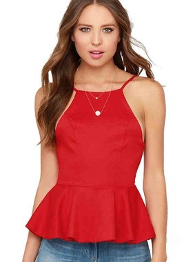 Condole belt vest women feeling hanging irregular ruffled ne