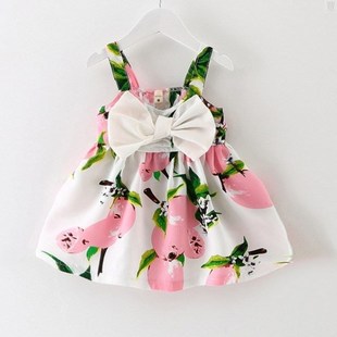Girl Dress New Baby Dresses Pattern Print Lemon