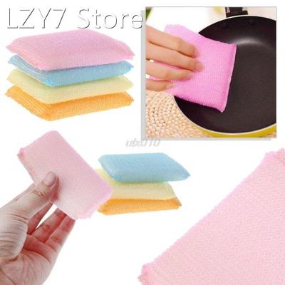 4pcs/set Soft Sponge Scouring Pads Dish Bowl Kitchen Cleanin